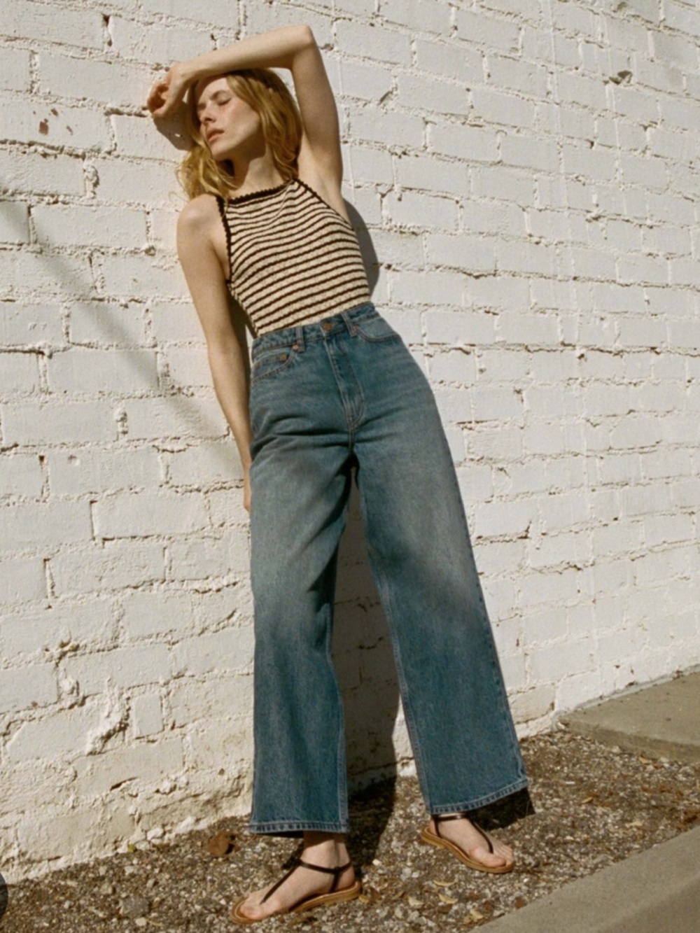Doen Tatum Wide-Leg Jeans in Medium Blue Wash